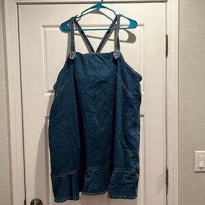 Pilcro square neck mini jean dress